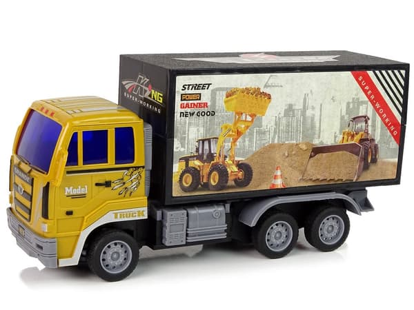 Fjernstyret byggelastbil 1:24 gul med lys, 25 cm, 3+ år