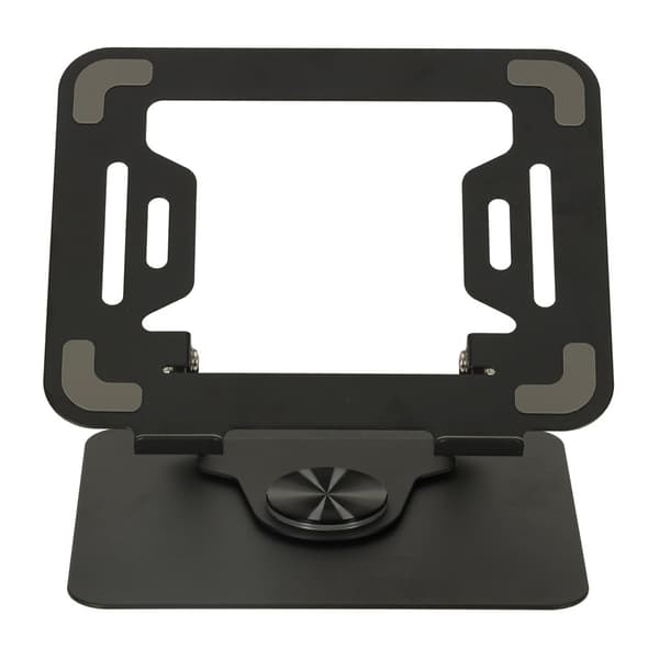 Justerbart laptopstativ i metal 360° roterbart sort 26x22,5 cm