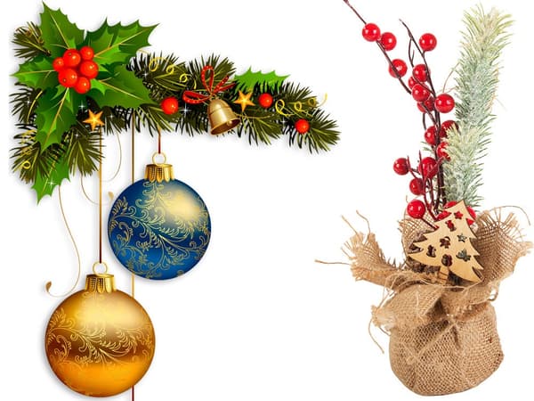 Juleranke borddekoration med bær/kogler jute Merry Christmas 27 cm
