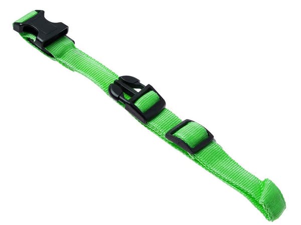 LED-halsbånd hund/kat justerbart 46–59 cm grøn inkl. 2 batterier