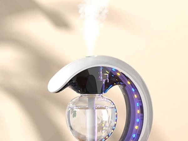Luftfugter 90 ml med aromaterapi LED-natlampe USB hvid