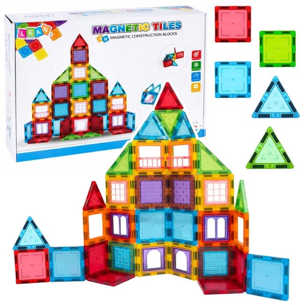 Magnetiske byggeklodser 3D 45 dele med idébog