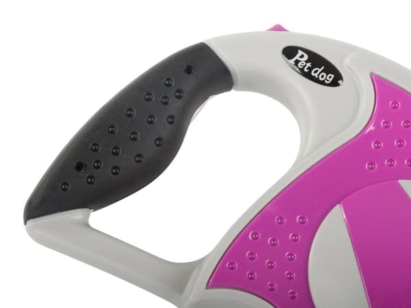 Automatisk hundeline 5 m til hund op til 20 kg rosa