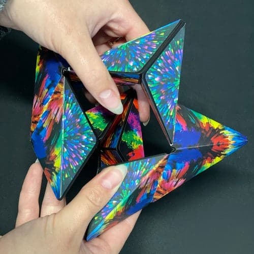 Magnetisk anti-stress terning 6x6x6 cm multifarvet PP