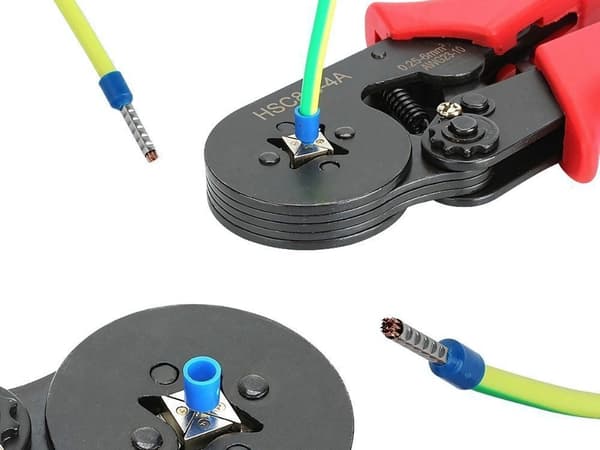 Krymptang til endehylstre 0,25–10 mm² selvjusterende med hylstre