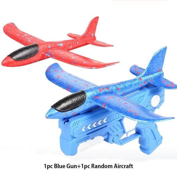 Skumflygplan för Barn – Utskjutande Glidflygplan i Mjuk Foam Blue Gun Random Blue Gun Random