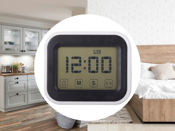 Digitalt vækkeur LCD med alarm og timer magnet 9x7,5 cm