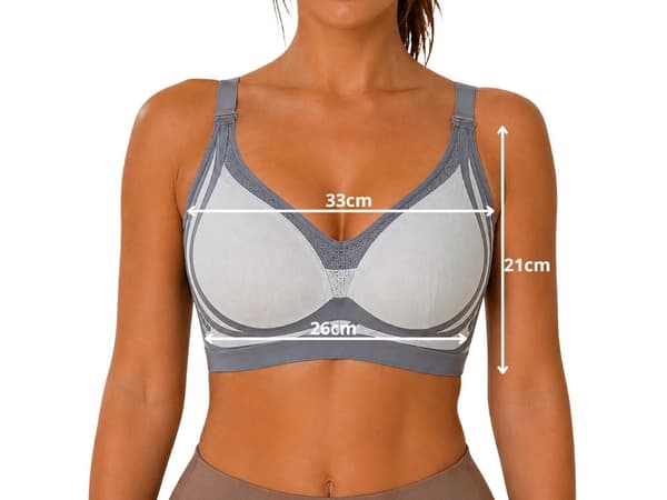 Push-up urheiluliivit pehmusteilla, harmaa nylon/spandex, koko M