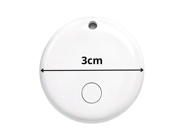 Bluetooth spårningsbricka Find My iOS för nycklar/plånbok vit Ø3 cm