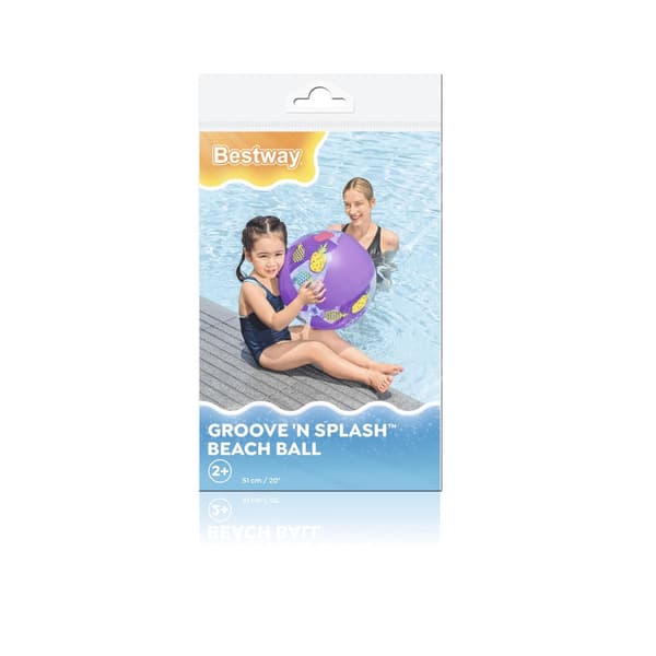 Oppustelig strandbold lilla 51 cm PVC til pool og strand 2+