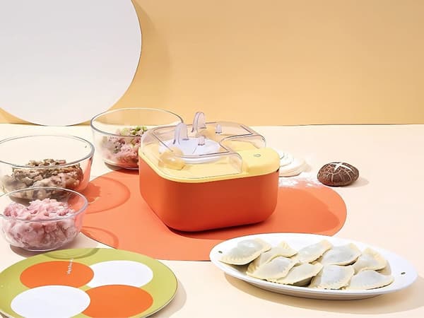 Elektrisk dumplingmaskine 8 cm, USB-opladning, spatel/børste, mix farve