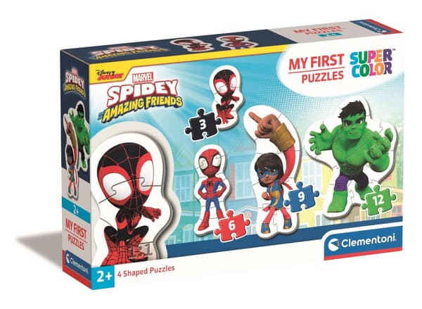 Børnepuslesæt 4-pack Spidey and Friends 3-6-9-12 brikker 2+