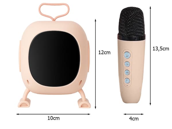 Bluetooth-karaokakaiutin mikrofonilla LED, USB, akku, sekoitetut värit