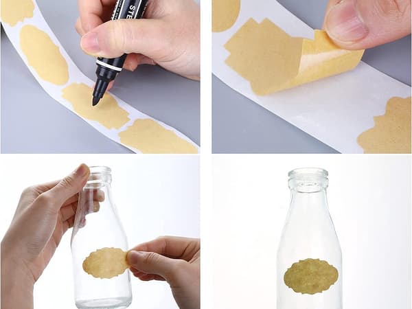 Selvklæbende etiketter 250 stk til glas og gaver 5x3 cm