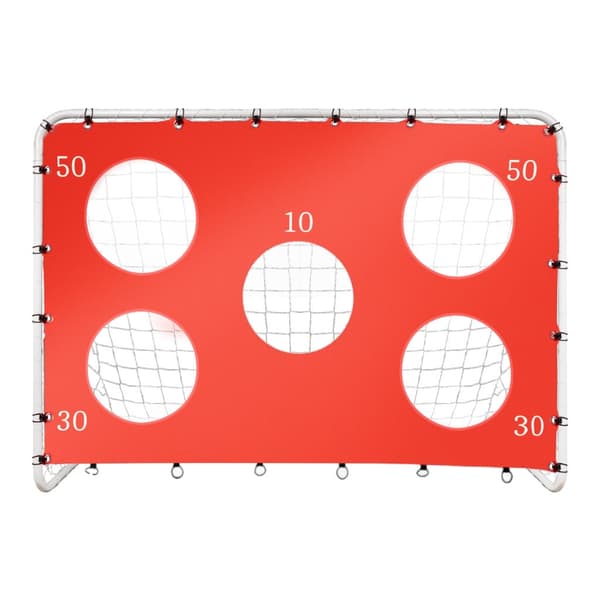 Fodboldmål 213x152 cm med træfplade 5 huller, galvaniseret stål