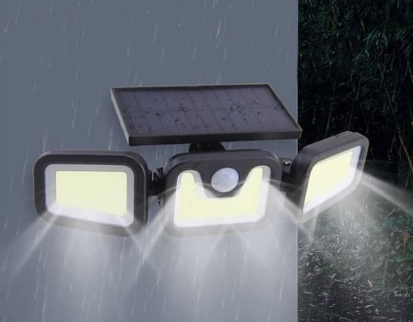 Solcellsgatlykta 103 COB LED IP67 med rörelse/skymningssensor