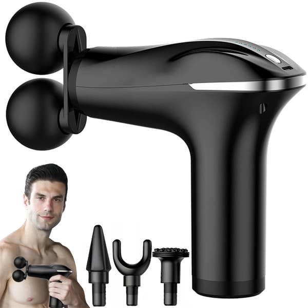 Massagepistol 6 niveauer med 4 massagehoveder USB-C 25 W