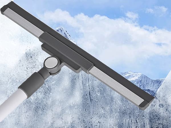 Vandskraber 2-i-1 til gulv og vinduer 135 cm grå 51 cm bred