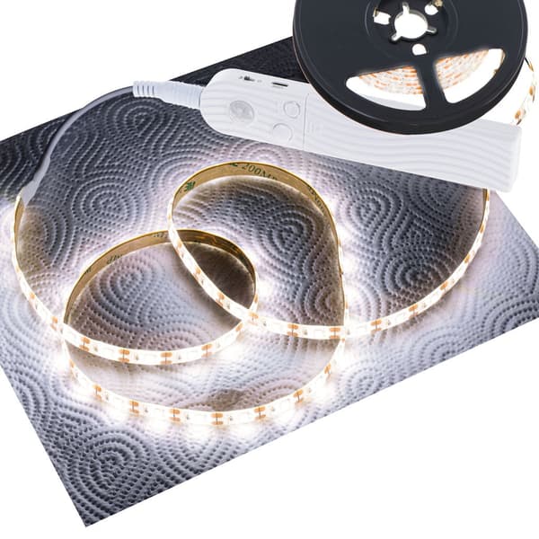 LED-remsa 2 m varmvit med rörelse- och skymningssensor, batteri/USB