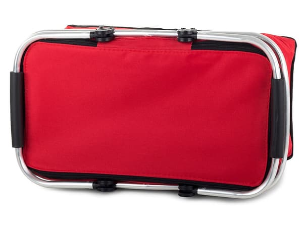 Sammenfoldelig picnickurv med isolering rød 48 x 28 x 22 cm