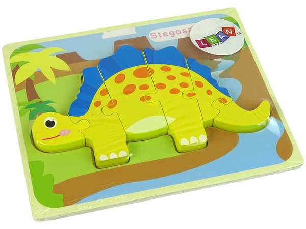 Puupalapeli dinosaurus 5 mm, 3+ vuotta – Stegosaurus keltainen