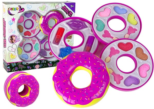 Makeup-sæt til børn 5+ donutpalet 8 øjenskygger 2 læbestifter neglelak