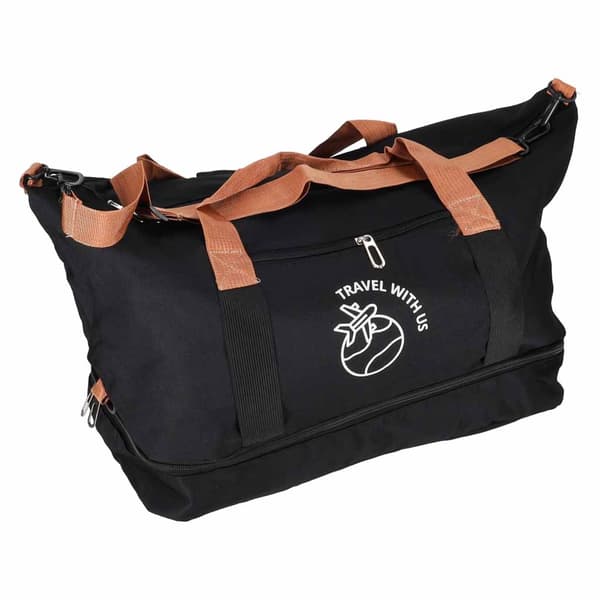 Reseväska/duffelväska 58x34 cm svart polyester med bottenfack