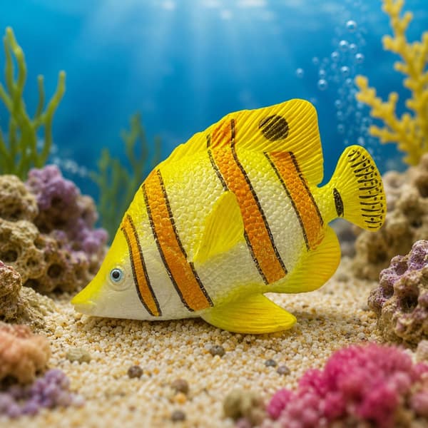 Fiskfigur kopparfjärilsfisk i TPR-gummi 10,5 cm
