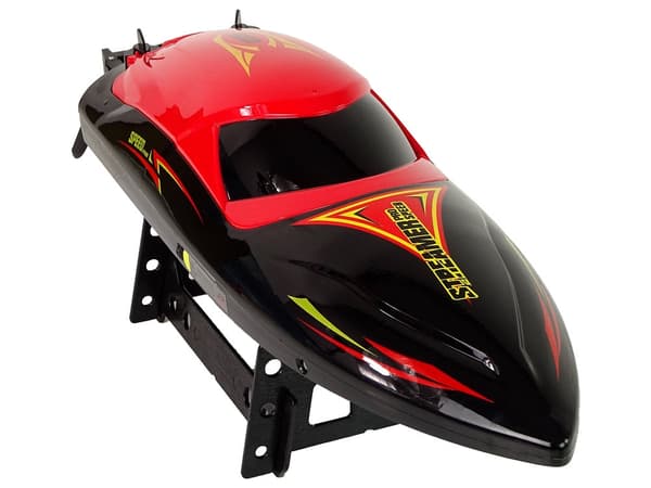 Radiostyrd motorbåt 35 km/h röd 42 cm med fjärrkontroll