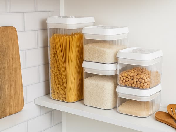 Förvaringsburkar för torrvaror 5-pack lufttäta 0,35–1,6 l