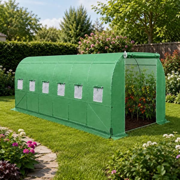 Växthustunnel polytunnel 30 m² 10x3x2 m UV12 PE 140 g/m²