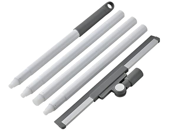 Vandskraber 2-i-1 til gulv og vinduer 135 cm grå 51 cm bred