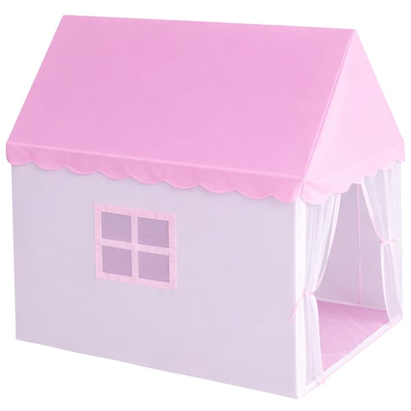 Børnetelt slot rosa polyester 130x98x125 cm med bærepose