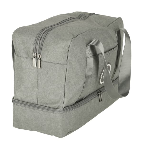 Håndbagagetaske grå 30x39x18 cm polyester, 5 rum med vandtæt rum