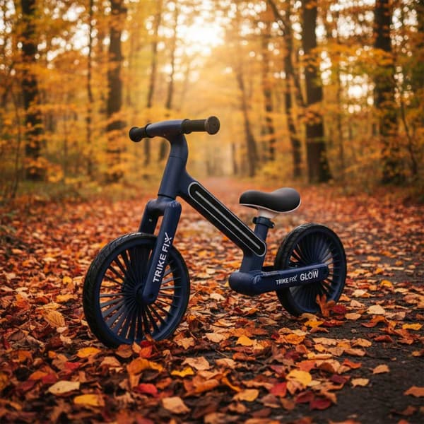 Balancecykel 12" med LED-lys 20 tilstande, marineblå, 2+ år
