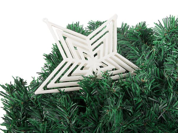 Julgransstjärna i plast vit 23 x 21 cm