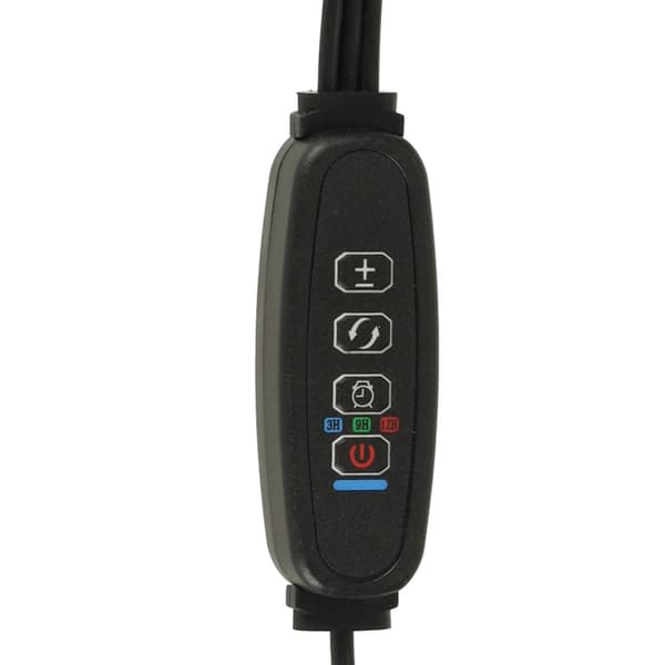 LED-vækstlampe 10W med klemmebeslag, 3 fleksible arme, USB, timer
