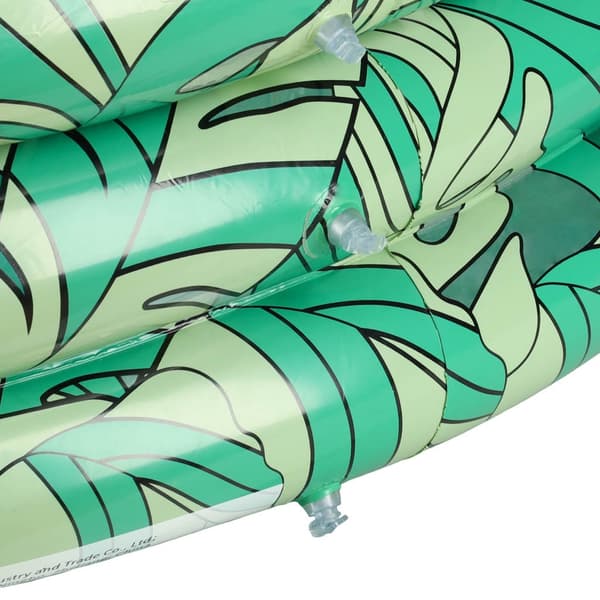 Uppblåsbar barnpool 150 cm 3 kammare grön bladdesign multifärg