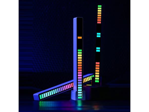 USB LED-lys RGB lydrespons 32 LED 18 tilstande genopladelig hvid