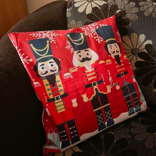 Pudebetræk jul Nøddeknækker 45x45 cm polyester med lynlås