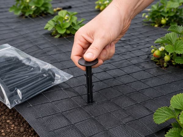Markpinnar för fiberduk i plast 11 cm, svarta, 10-pack