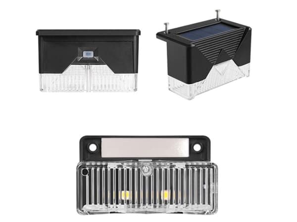 Aurinkokennolla toimivat LED-puutarhavalot IP65 musta 8x5 cm 4-pack