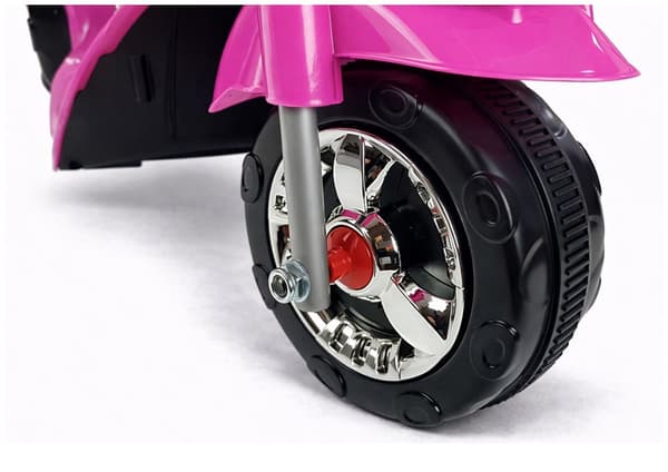 Elmotorcykel til børn 3+ rosa 6V 3-hjul LED 4 km/h