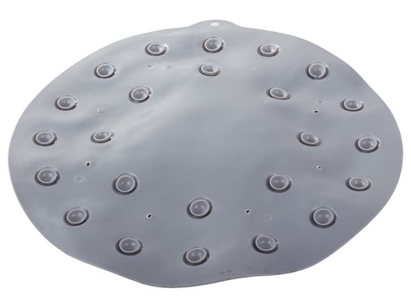 Fodmassagemåtte til bruser/badekar med sugekopper PVC grå 37 cm
