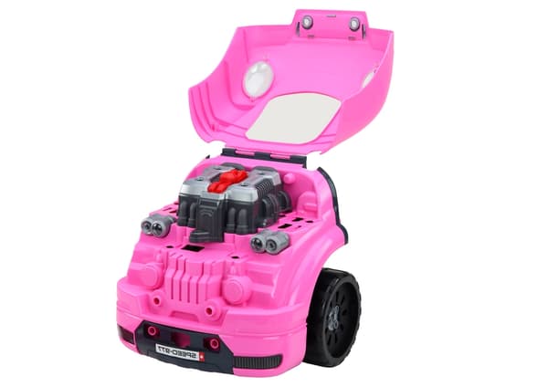 Legetøjsbil værksted DIY demonteringssæt rosa med lyd/lys, 3+ år