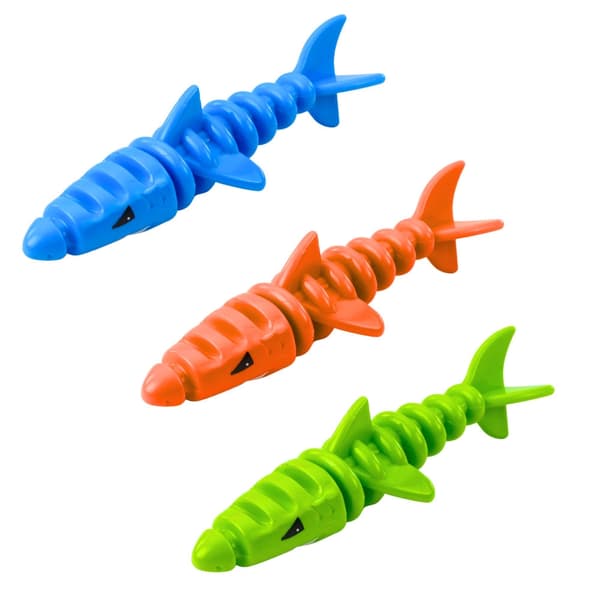 Muoviset hain sukelluslelut lapsille, 3-pack, sininen/vihreä/oranssi