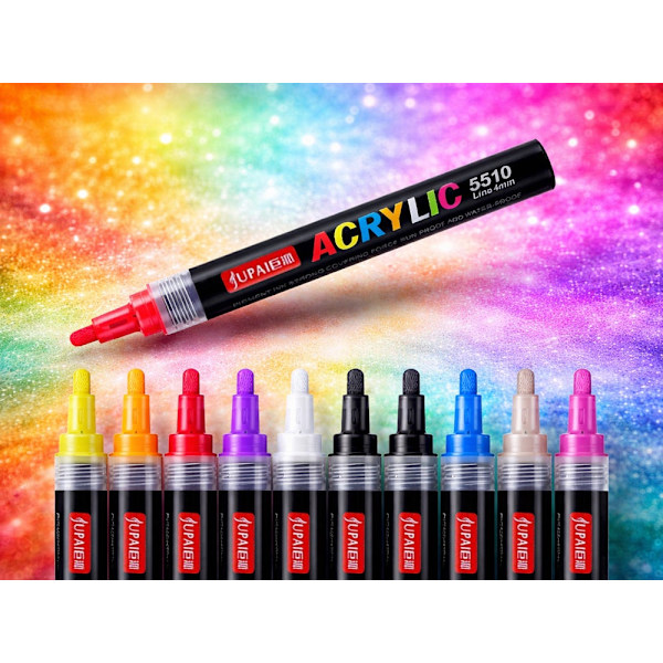 Akrylpennor 24-pack vattenfasta markers 4 mm spets