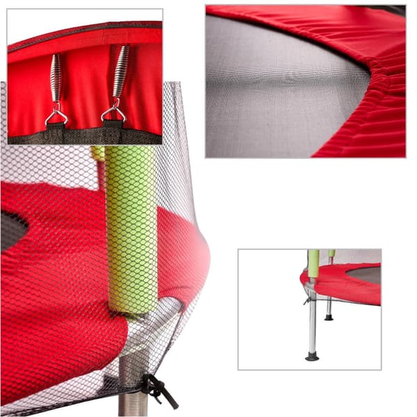Trampolin 140 cm med skyddsnät, låg höjd 30 cm, max 150 kg