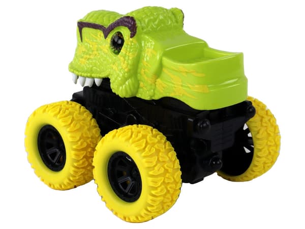T-Rex dinosauriefriktionsfordon grön 12 cm med gummihjul 3+