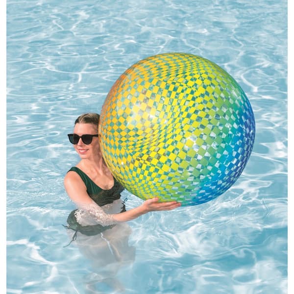 Oppustelig strandbold 107 cm PVC 1 luftkammer geometrisk mønster
